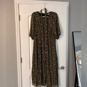 Baltic Born Yellow and Black Floral Dress